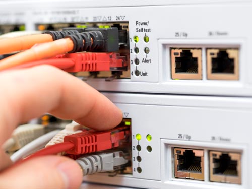 networking connections Network switch and networking cabling